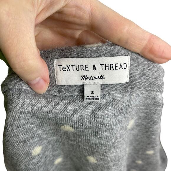 Madewell AG245 Texture & Thread Boxy Bobble Cropped Cardigan Small Polka Pom - Picture 14 of 16